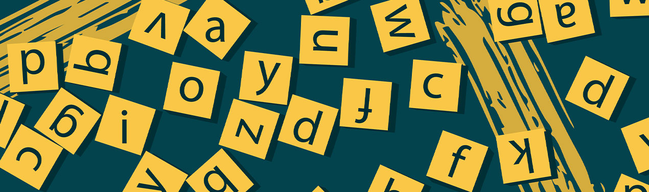 immagine con tessere con lettere dell'alfabeto